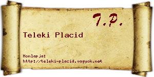 Teleki Placid névjegykártya